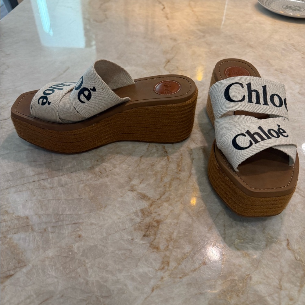 Authentic Chloe Woody Espadrille Platform Wedge